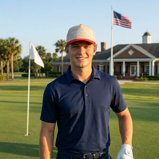 Make America Golf Again — Signature Cream & Red Hat